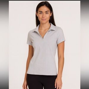 NWT Columbia Pedal Flats Polo Collared V-Neck Activewear Top Gray Size Medium